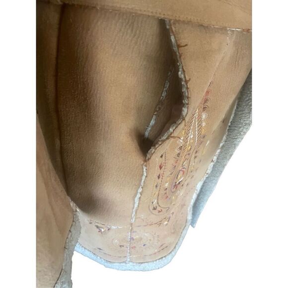 Daniel Benjamin Faux Leather Sherpa Lined Embroidered Boho Style Jacket Size Sma - Picture 11 of 13